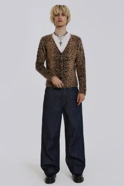 Jaded London Knitwear*Leopard Chuck Cardigan