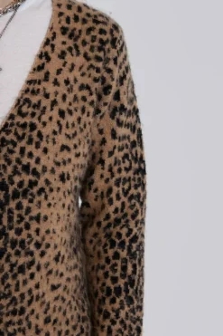 Jaded London Knitwear*Leopard Chuck Cardigan