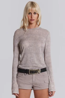 Jaded London T-Shirts*Leopard Mist Long Sleeve