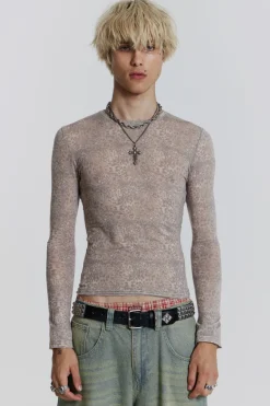 Jaded London T-Shirts*Leopard Mist Long Sleeve