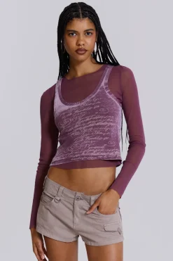 Jaded London Long Sleeve Tops*Lia Top In Magenta