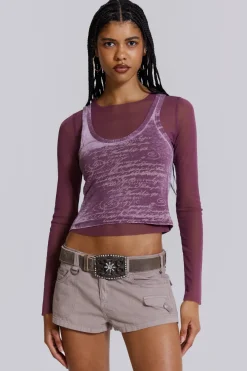 Jaded London Long Sleeve Tops*Lia Top In Magenta