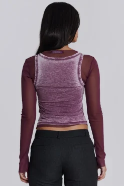 Jaded London Long Sleeve Tops*Lia Top In Magenta
