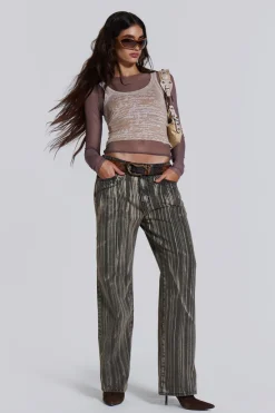 Jaded London Long Sleeve Tops*Lia Top In Taupe