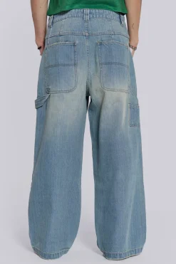 Jaded London Baggy Jeans*Light Wash Colossus Carpenter Jeans
