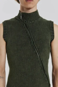 Jaded London Vests*Lure Asymmetric Knit