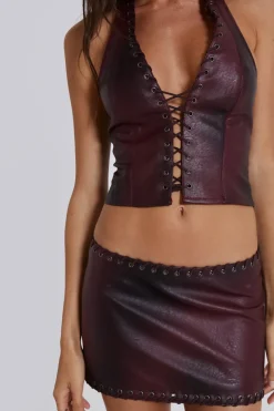 Jaded London *Lynx Faux Leather Corset Top