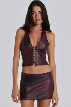 Jaded London *Lynx Faux Leather Corset Top