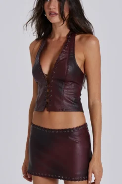 Jaded London *Lynx Faux Leather Mini Skirt