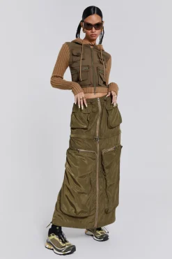 Jaded London Maxi Skirts*Madison 2 In 1 Cargo Maxi Skirt