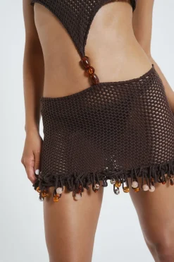Jaded London Mini Dresses*Magma Crochet Plunge Mini Dress