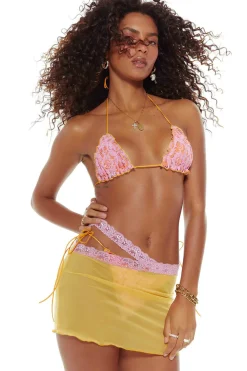 Jaded London Mini Skirts*Make Me Blush Mesh Mini Skirt