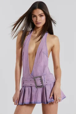 Jaded London Mini Dresses*Malibu Plunge Denim Mini Dress