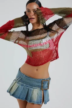 Jaded London Knitwear*Mercer Backless Shredded Knit