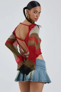 Jaded London Knitwear*Mercer Backless Shredded Knit