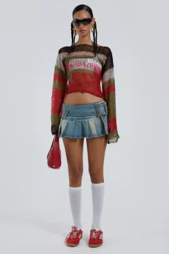 Jaded London Knitwear*Mercer Backless Shredded Knit