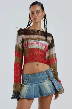 Jaded London Knitwear*Mercer Backless Shredded Knit