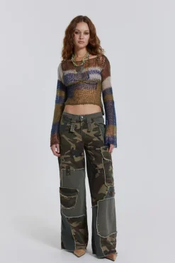 Jaded London Knitwear*Mercer Knit In Green& Blue