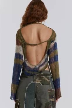 Jaded London Knitwear*Mercer Knit In Green& Blue