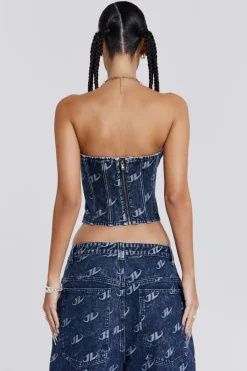 Jaded London *Monogram Strapless Corset Top