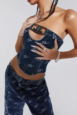 Jaded London *Monogram Strapless Corset Top