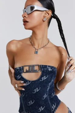 Jaded London *Monogram Strapless Corset Top