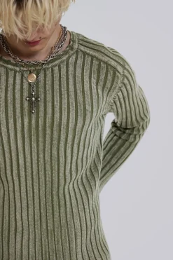 Jaded London Knitwear*Moss Green Vault Knit