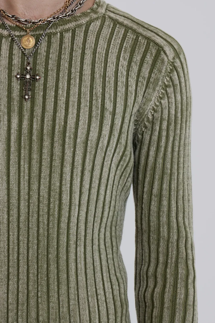 Jaded London Knitwear*Moss Green Vault Knit