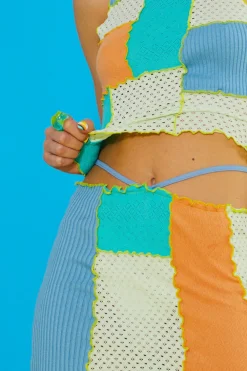 Jaded London Mini Skirts*Multi Panelled Mini Skirt With Tie Up Detail