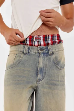 Jaded London Jorts & Shorts*Multi Tartan Boxer Short