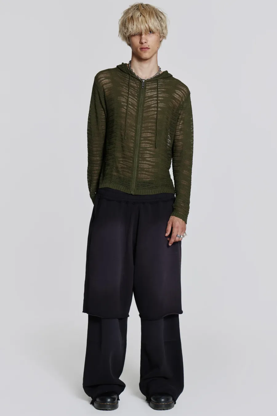 Jaded London Knitwear*Noise Knit Hoodie