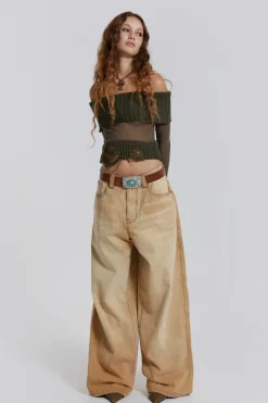 Jaded London Knitwear*Nova Off The Shoulder Mesh Top