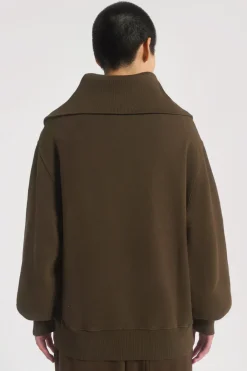 Jaded London *Ntrls Mocha Quarter Zip Sweatshirt
