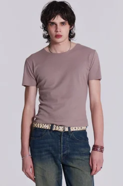 Jaded London *Ntrls Taupe Rib Tee