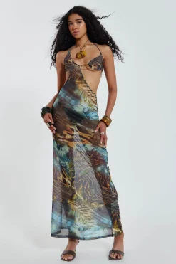 Jaded London Maxi Dresses*Oceana Mesh Maxi Dress