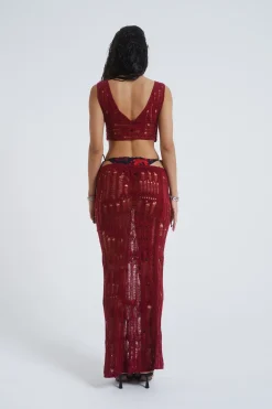 Jaded London Beach Skirts*Odette Laddered Knit Maxi Skirt