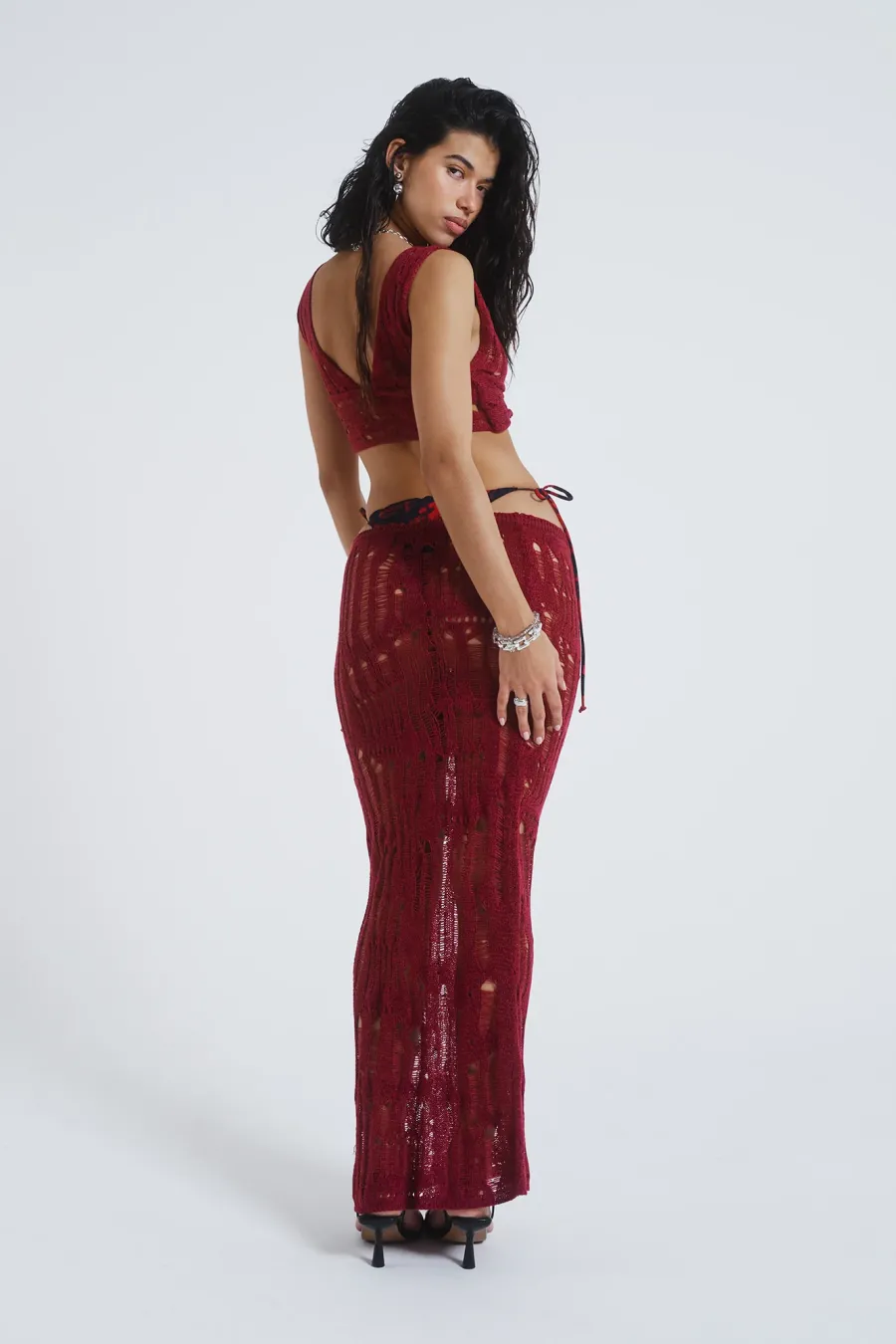Jaded London *Odette Laddered Knit Maxi Skirt