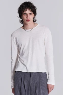 Jaded London T-Shirts*Off White Slub Long Sleeve