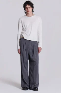Jaded London T-Shirts*Off White Slub Long Sleeve