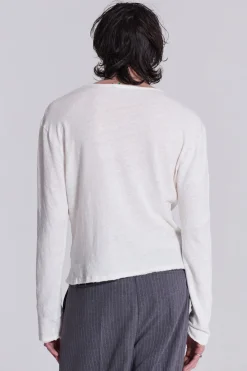 Jaded London T-Shirts*Off White Slub Long Sleeve