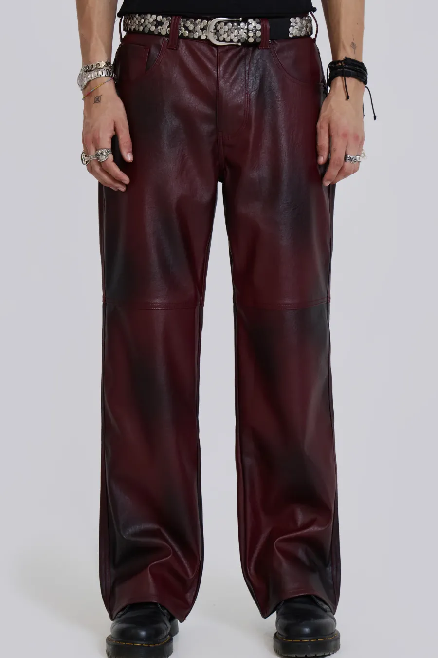 Jaded London Trousers*Oxblood Faux Leather Pants