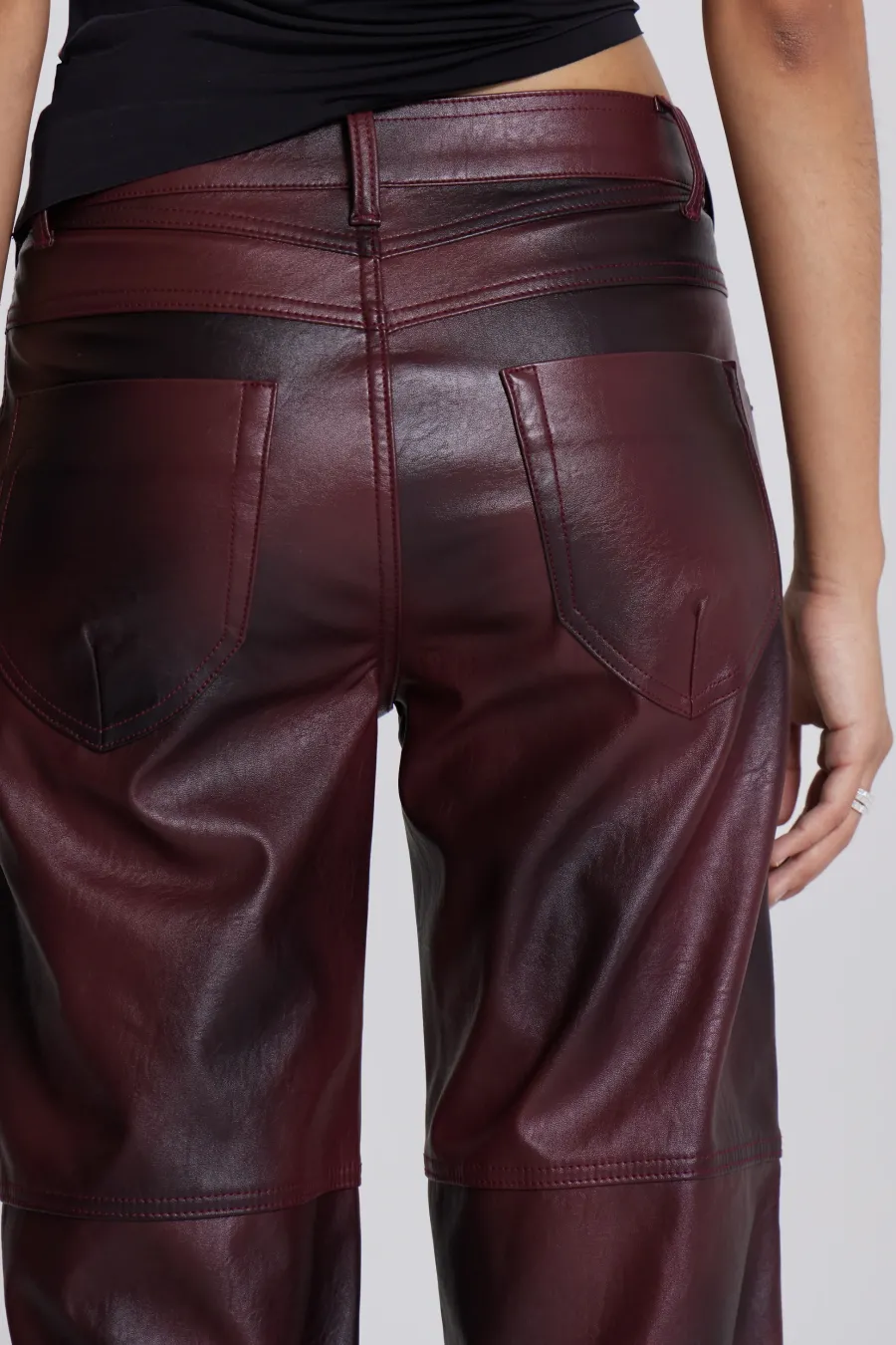 Jaded London *Oxblood Faux Leather Pants