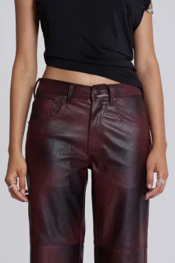 Jaded London *Oxblood Faux Leather Pants
