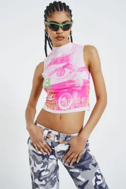 Jaded London Crop Tops*Pamola Printed Sleeveless Vest