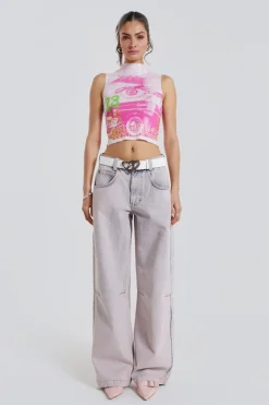 Jaded London Crop Tops*Pamola Printed Sleeveless Vest