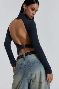 Jaded London Long Sleeve Tops*Party In The Back Backless Top