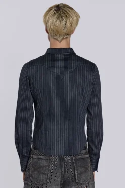 Jaded London Shirts*Pinstripe Bronco Shirt