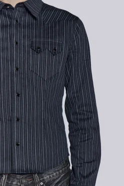 Jaded London Shirts*Pinstripe Bronco Shirt