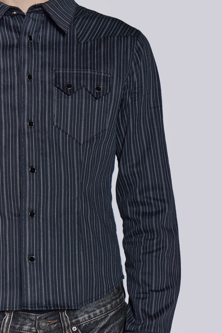 Jaded London Shirts*Pinstripe Bronco Shirt