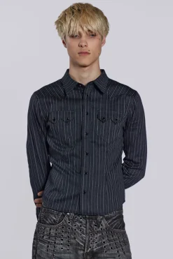 Jaded London Shirts*Pinstripe Bronco Shirt